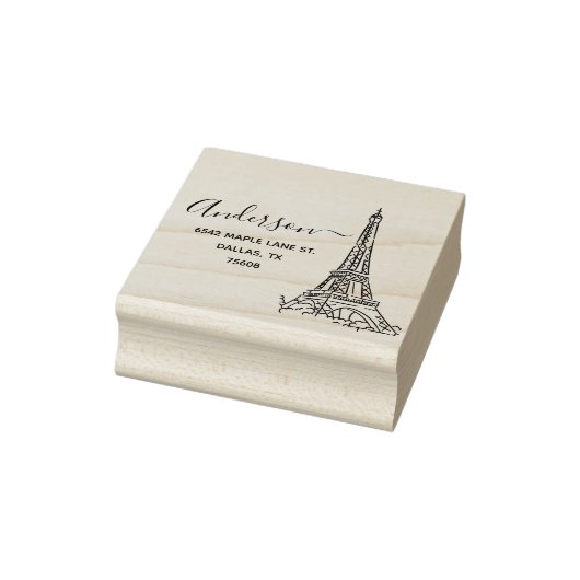 Elegante Classy Paris Eiffel Tower Rücksendeadress Gummistempel (Stempel)