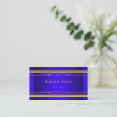 Elegante Classy Royal Blue Yellow Gold Company Visitenkarte (Stehend Vorderseite)