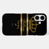 Elegante Classy Royal King Gold Black Crown 3 Case-Mate iPhone Hülle (Rückseite (Horizontal))