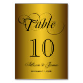 Elegante Classy Sheen Gold Wedding Tischnummer (Vorderseite)