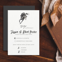 Elegante Classy Watercolor Reitsport Hochzeit