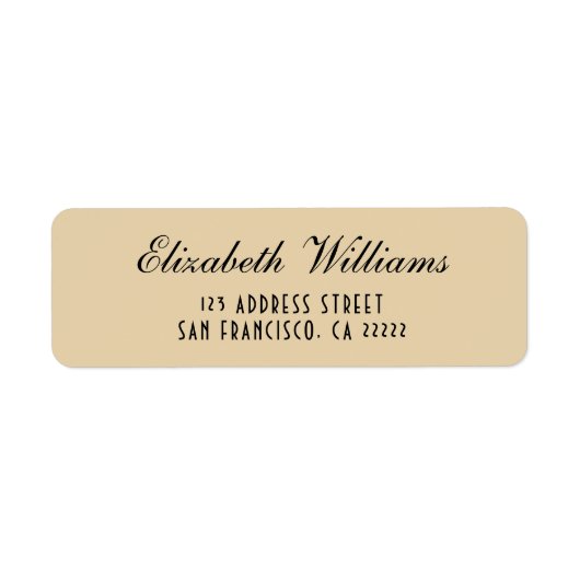 Elegante Clean Beige Gold einfache Script-Adresse (Vorne)