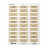 Elegante Clean Beige Gold einfache Script-Adresse (Vorne)