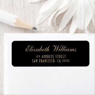 Elegante Clean Black Gold einfache Script-Adresse