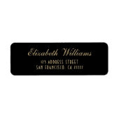 Elegante Clean Black Gold einfache Script-Adresse (Vorne)