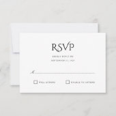 Elegante Clean Simple White Response RSVP-Karte RSVP Karte (Vorderseite)