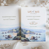 Elegante Cliffside Save the Date Card - Big Sur, C Einladung