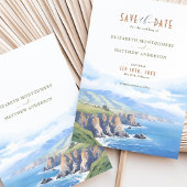 Elegante Cliffside Save the Date Card - Big Sur, C Einladung