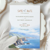 Elegante Cliffside Save the Date Card - Big Sur, C Einladung