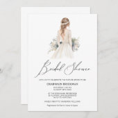 Elegante Clip Art Gown Brautparty Einladung (Vorne/Hinten)