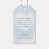 Elegante Cloud 9 Theme Baby Shower Blue Vielen Dan Geschenkanhänger (Rückseite)