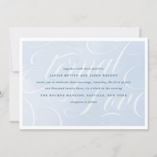 Elegante Cloud Blue Sky Script Watercolor Einladung