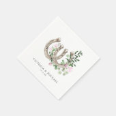 Elegante Clover Horseshoes Botanische Hochzeit Serviette (Ecke)