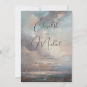 Elegante Coast Ocean Sky Landschaft Hochzeit Save The Date (Vorderseite)