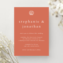 Elegante Coastal Beach Coral Einladung