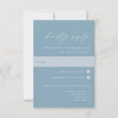 Elegante Coastal Blue Wedding Meal Choice RSVP Karte (Vorderseite)
