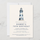 Elegante Coastal Lighthouse Erwachsene Geburtstags Einladung (Vorderseite)
