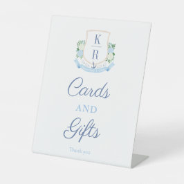 Elegante Coastal Monogram Cards und Geschenke Sockelschild