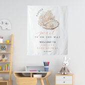 Elegante Coastal Pearl Baby Dusche Willkommen Wandteppich