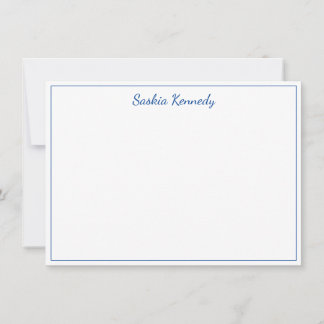 Elegante Cobalt Blue Script Border Personalisiert Mitteilungskarte