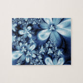 Elegante Cobalt Dark Blue Silky Blume Puzzle (Horizontal)