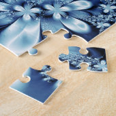 Elegante Cobalt Dark Blue Silky Blume Puzzle (Seite)