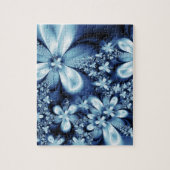 Elegante Cobalt Dark Blue Silky Blume Puzzle (Vertikal)