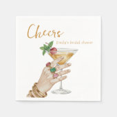 Elegante Cocktail-Brautparty Serviette (Vorderseite)