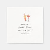 Elegante Cocktails Brautparty Serviette (Vorderseite)
