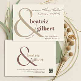 Elegante Cocoa Brown Typografy Wedding Save The Date