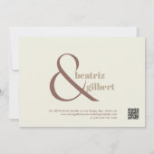 Elegante Cocoa Brown Typografy Wedding Save The Date (Rückseite)