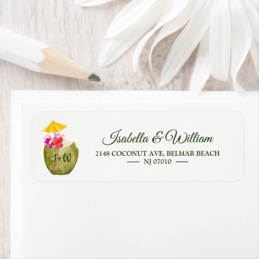 Elegante Coconut Tropical Beach Hochzeitsadresse (Insitu)