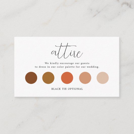 Elegante Code-Karte für das Hochzeitskleid Begleitkarte (Vorderseite)