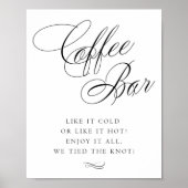 Elegante Coffee Bar Black Calligraphy | Chic Table Poster (Vorne)
