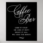 Elegante Coffee Bar White Calligraphy | Chic Table Poster (Vorne)