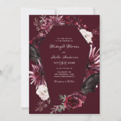 Elegante Coffin Floral Gothic Halloween Hochzeit Einladung (Vorderseite)