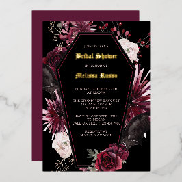 Elegante Coffin Rose Brautparty Einladung