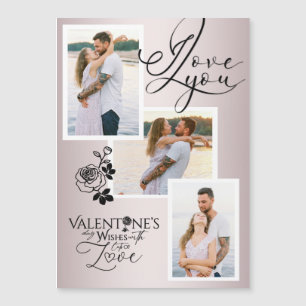 Elegante Collage zum Valentinstag Fotos Magnetkarte