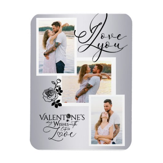 Elegante Collage zum Valentinstag Magnet (Vertikal)
