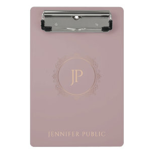 Elegante Color Trendy Monogram Template Moderne Mini Klemmbrett