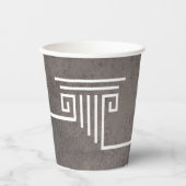 Elegante Column Brown Pappbecher (Vorderseite)