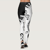 elegante con piano y notas musicales leggings (Rückseite)