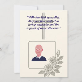 Elegante Condolence Card mit Cross- und Foto-Rahme Feiertagskarte