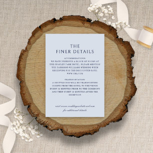 Elegante Coneflower Minimalistisch Dusty Blue Wedd Begleitkarte