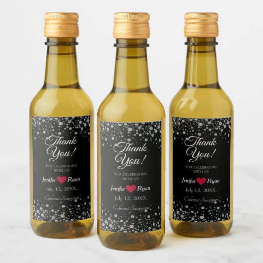 Elegante conetti Danke Mini Wein Flasche Etikett (Flaschen)