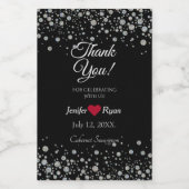 Elegante conetti Danke Mini Wein Flasche Etikett (Einzelnes Label)