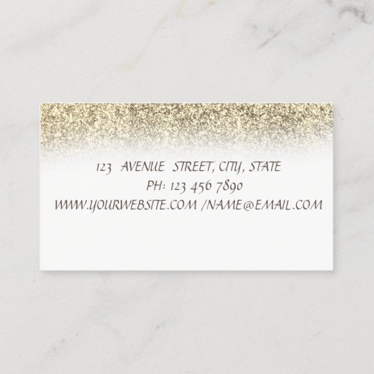 Elegante Confetti Gold Glitzer Reinigungstools Visitenkarte (Rückseite)
