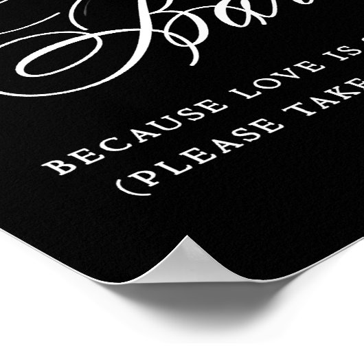 Elegante Cookie Bar White Calligraphy | Chic Table Poster (Ecke)
