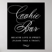 Elegante Cookie Bar White Calligraphy | Chic Table Poster (Vorne)