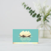 Elegante Cool Lotus Gold Streifen Yoga Visitenkarte (Stehend Vorderseite)